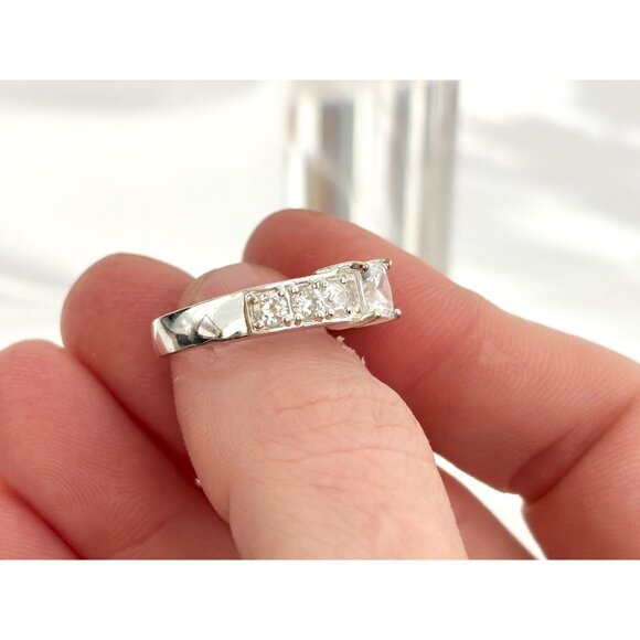 Cocktail Style Multi CZ Gemstone 925 Sterling Silver Vintage Ring - sz 6.75 - Picture 8 of 16